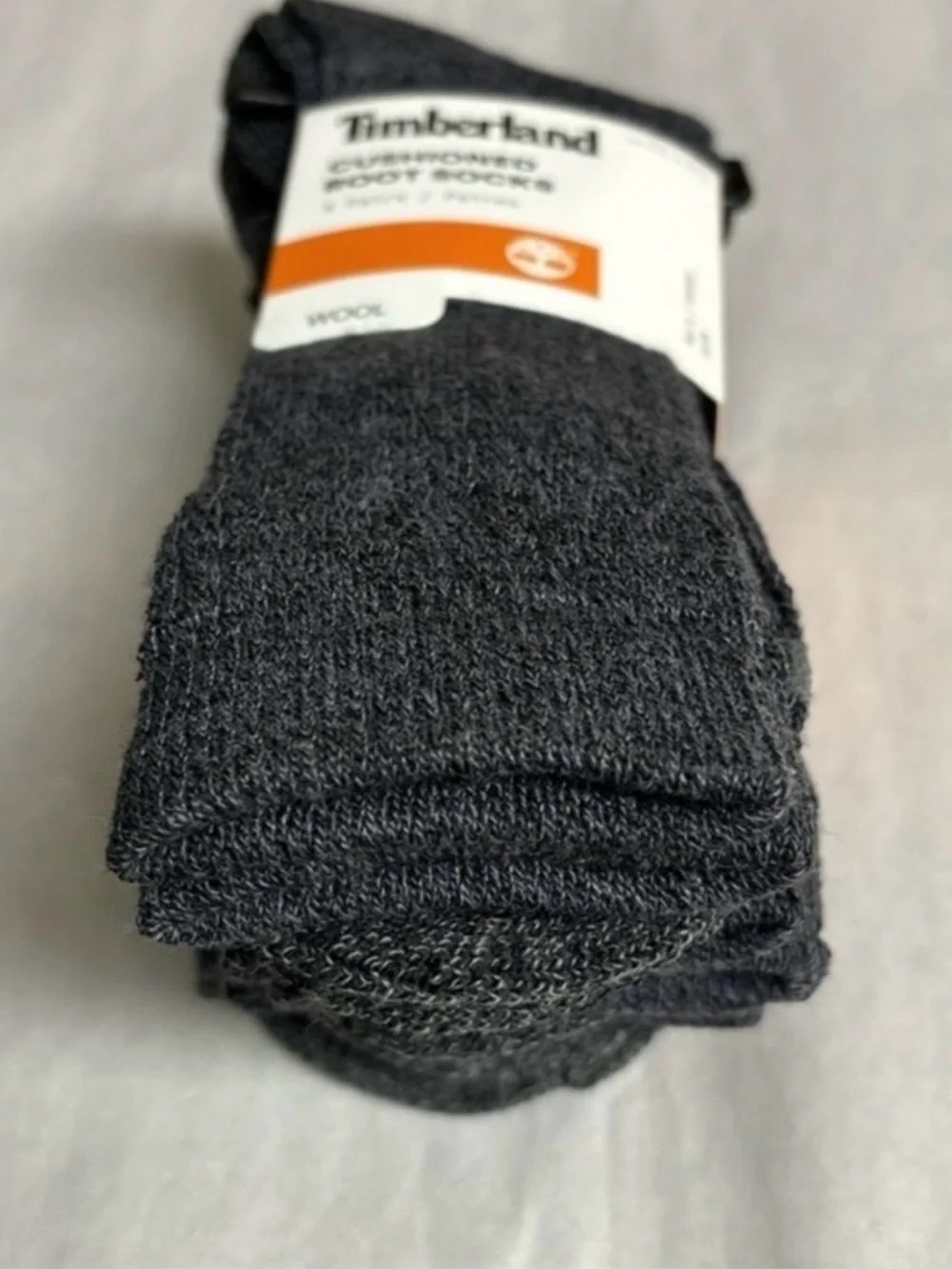 New Timberland Socks Men’s 4 Pair Casual Gray Wool Blend Cushioned Boot Sock